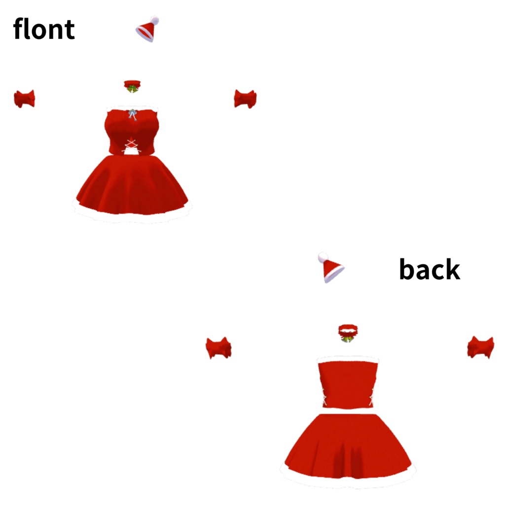 【萌専用衣装】シンプルなサンタクリスマスコーデ