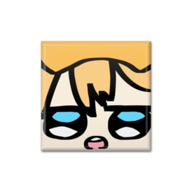 四角缶バッジ　プラリネ