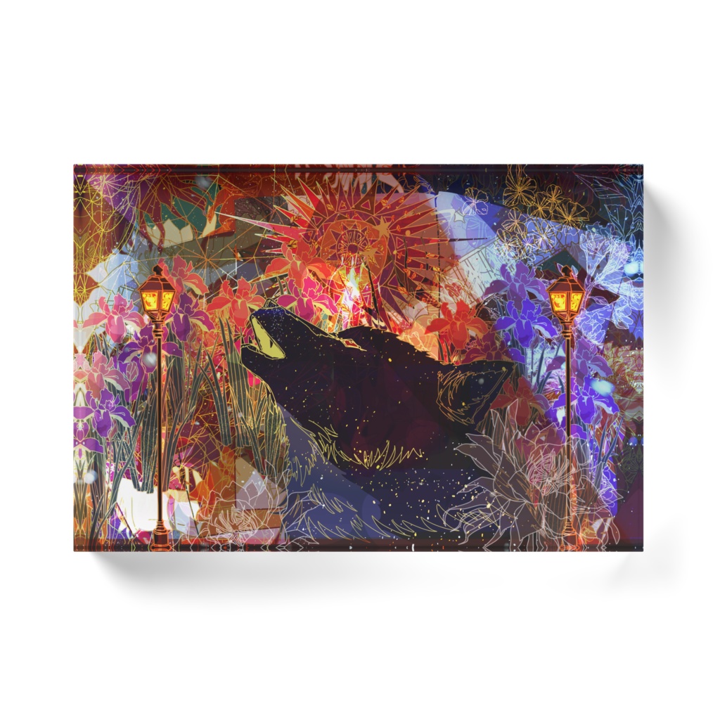 オオカミのアクリルブロック