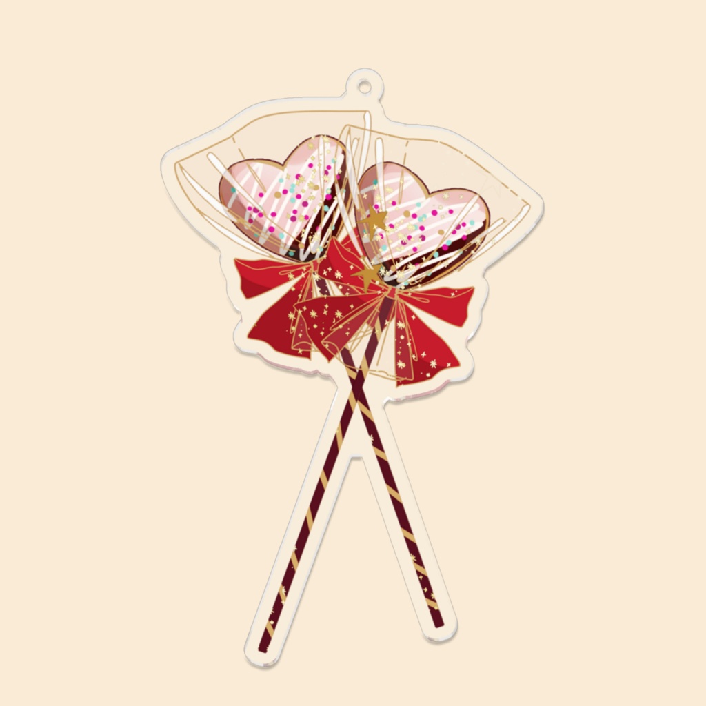 ポップチョコのアクリルキーホルダー【透明バージョン】