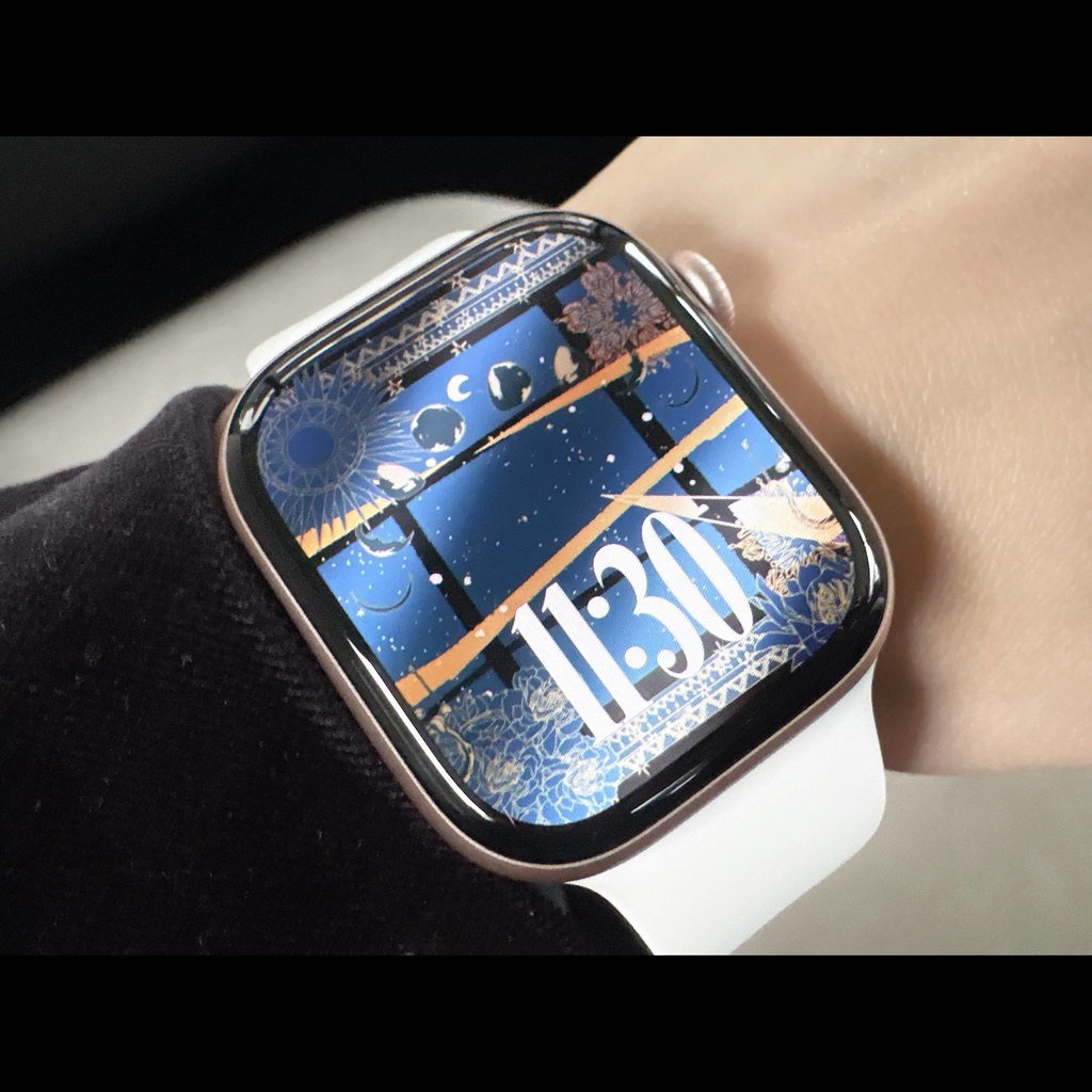 【アップルウォッチ壁紙】くじらと夜の海の壁紙