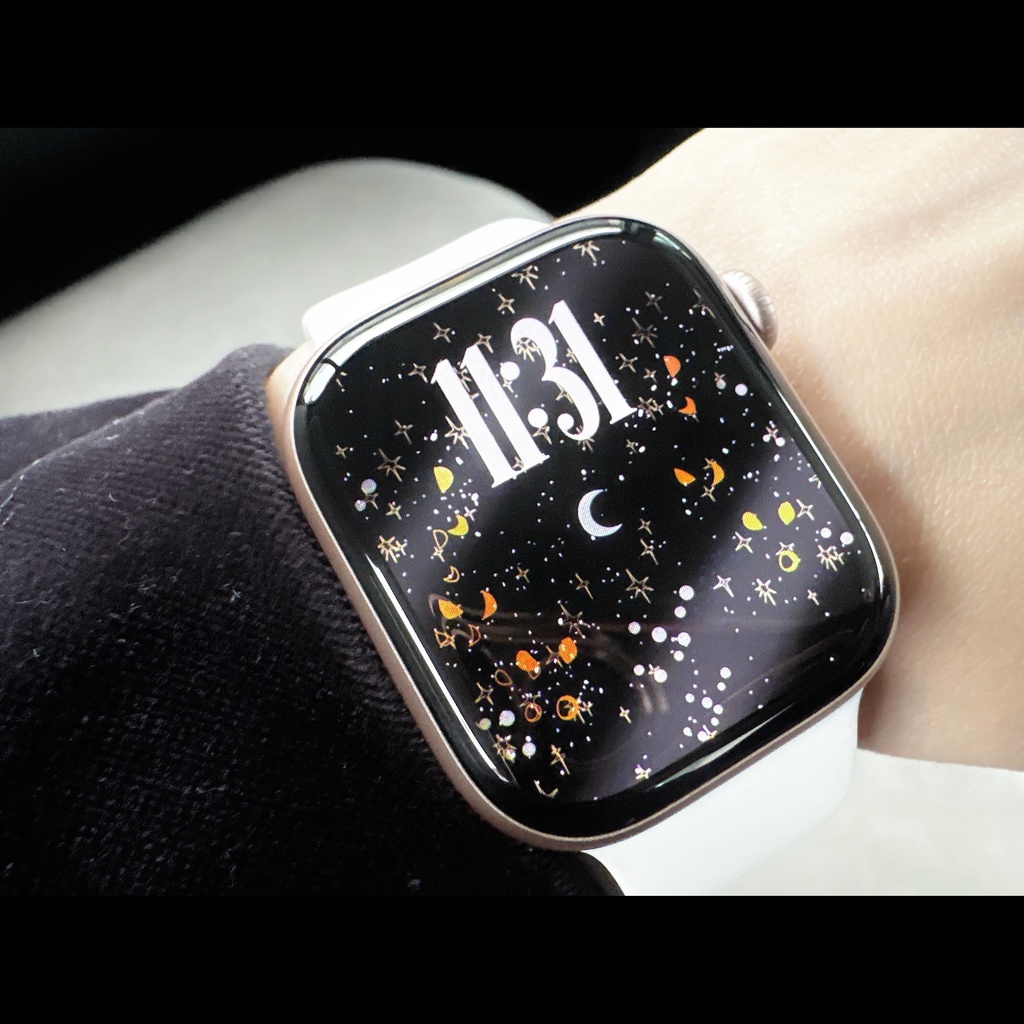 【アップルウォッチ壁紙】くじらと夜の海の壁紙