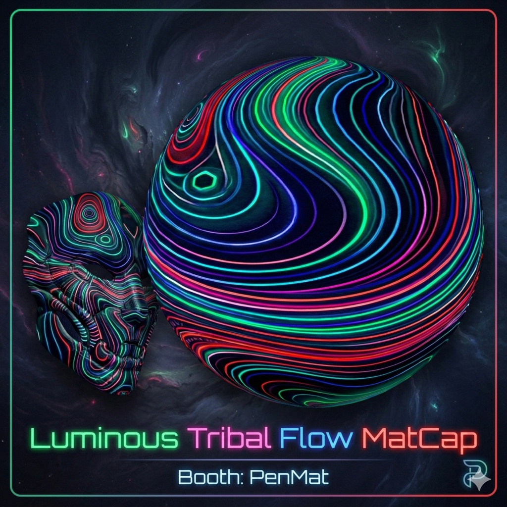 【MatCap】Luminous Tribal Flow　テクスチャ