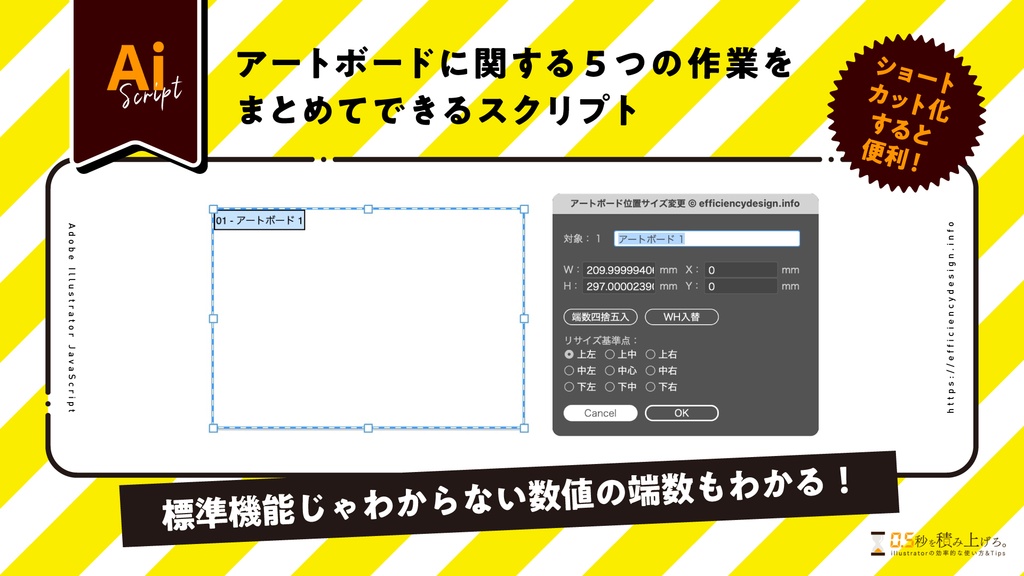 【illustrator jsx】アートボードに関する5つの作業をまとめてできるスクリプト