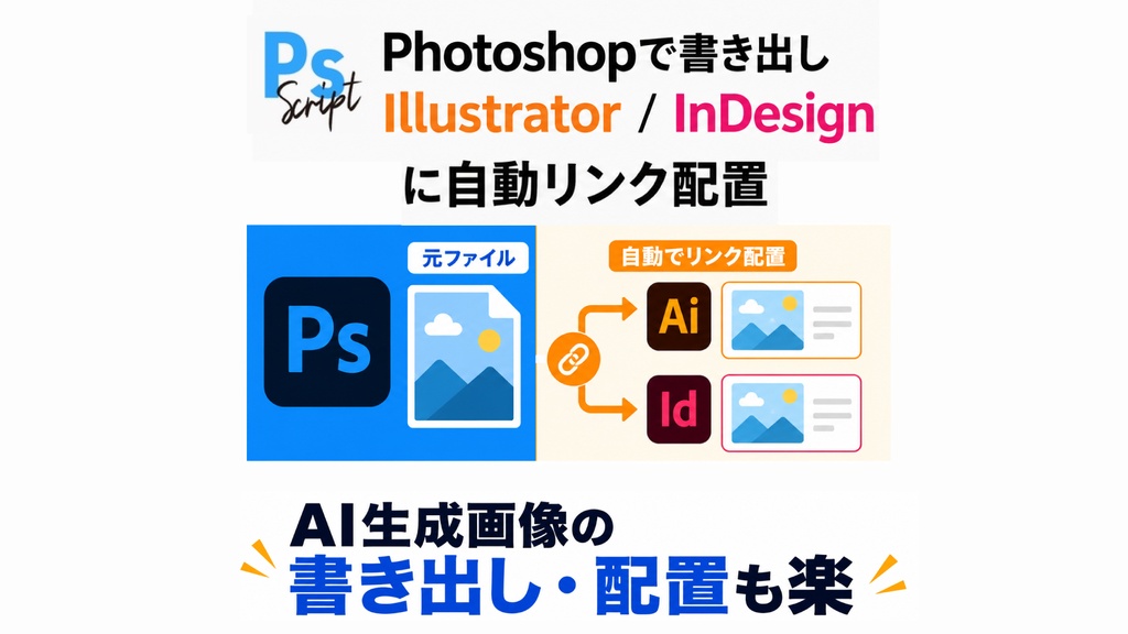 【Photoshop】Photoshopで書き出し後、自動で Illustratorにリンクさせるスクリプト「PS2AI Quick Export Linker」