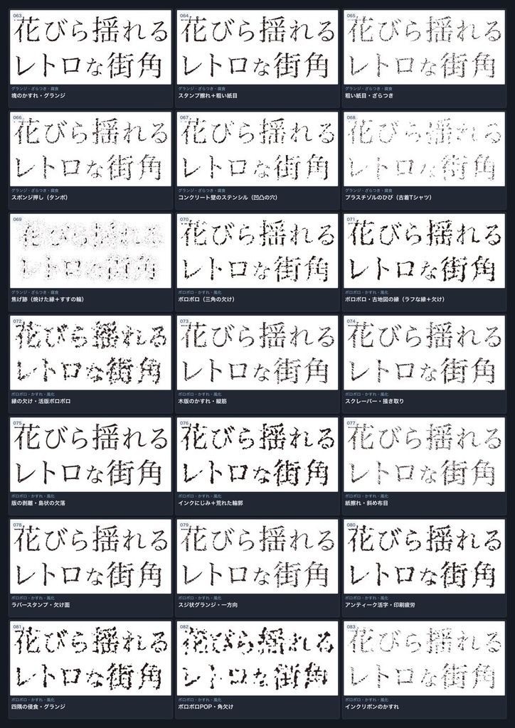 【Illustrator】Photoshop不要!かすれ・グランジ・墨だまりなど350種以上のアナログ加工フィルタで文字加工&ベクター化できるプラグイン「Text Effects Mixer」