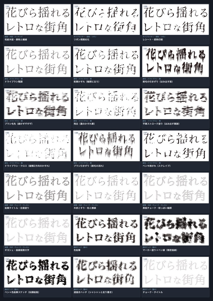 【Illustrator】Photoshop不要!かすれ・グランジ・墨だまりなど350種以上のアナログ加工フィルタで文字加工&ベクター化できるプラグイン「Text Effects Mixer」
