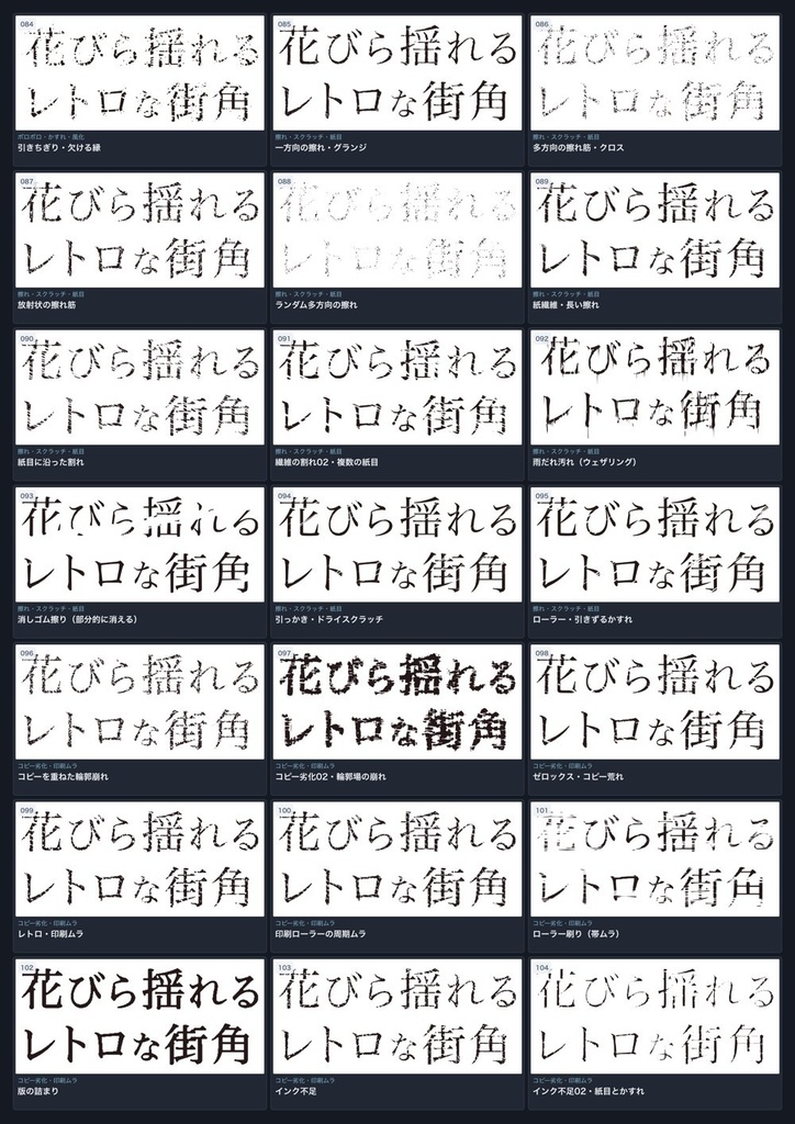 【Illustrator】Photoshop不要!かすれ・グランジ・墨だまりなど350種以上のアナログ加工フィルタで文字加工&ベクター化できるプラグイン「Text Effects Mixer」