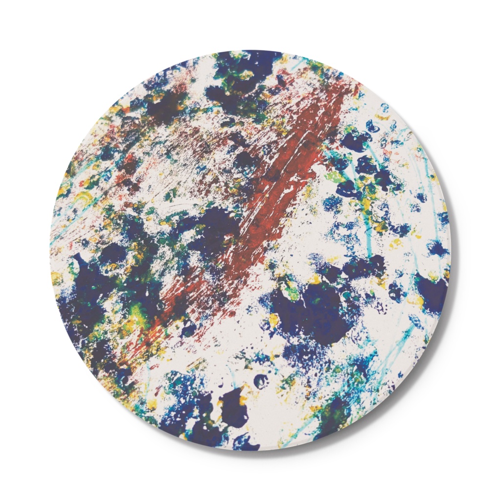 青い花 白雲石吸水コースター お家時間を楽しく