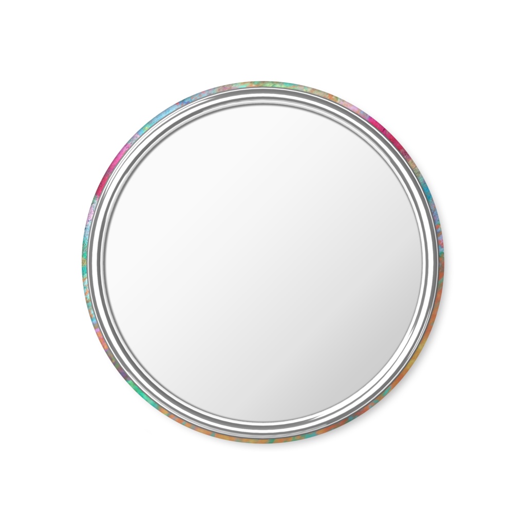 水面と花畑 缶ミラー お出かけを楽しく