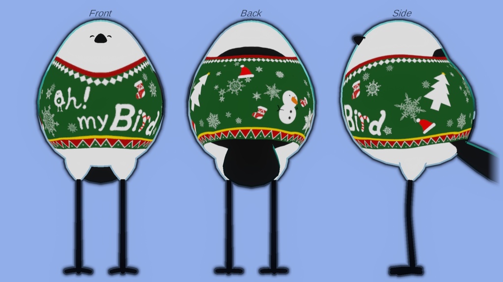 【Free】【Bird/鳥】 クリスマス クソダサセーターテクスチャ .clip .PNG