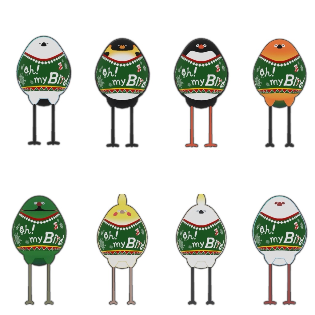 【Free】【Bird/鳥】 クリスマス クソダサセーターテクスチャ .clip .PNG