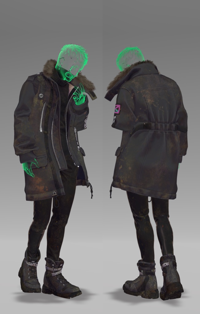 珍飯亭アバターデフォルト服用(ロマド/テッキー/ゼヴ) 汚しテクスチャ  .Clip .PNG