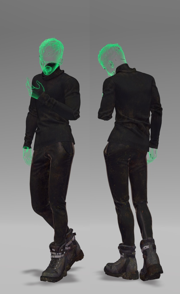 珍飯亭アバターデフォルト服用(ロマド/テッキー/ゼヴ) 汚しテクスチャ  .Clip .PNG