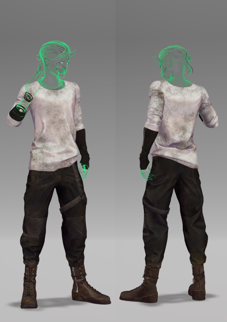 珍飯亭アバターデフォルト服用(ロマド/テッキー/ゼヴ) 汚しテクスチャ  .Clip .PNG