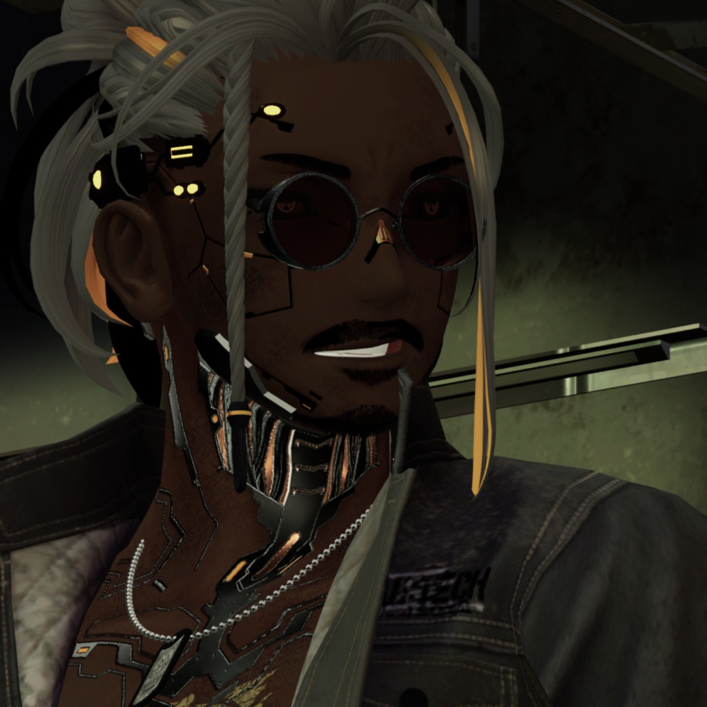 【Techie専用】顔、首 サイバーウェア+おまけ(目)テクスチャ .CLIP ノーマルマップ