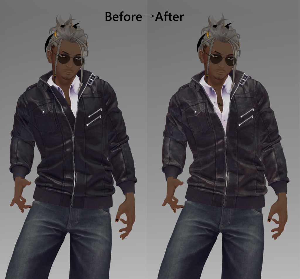 珍飯亭『レザージャケット』用 経年劣化/ダメージテクスチャ (ブラック/レッド用) .Clip PNG