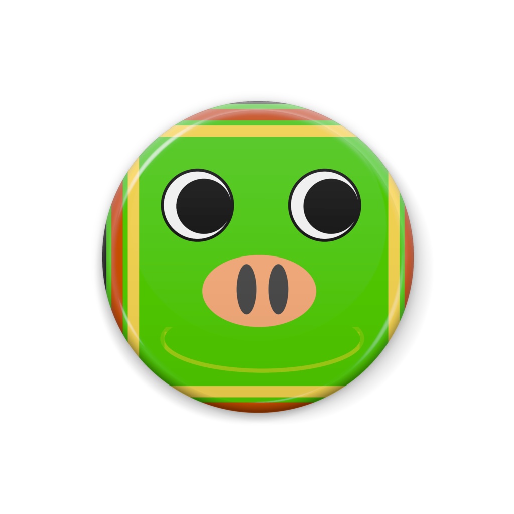 黄緑ver25mm Can badge which was a pea green color in base color.