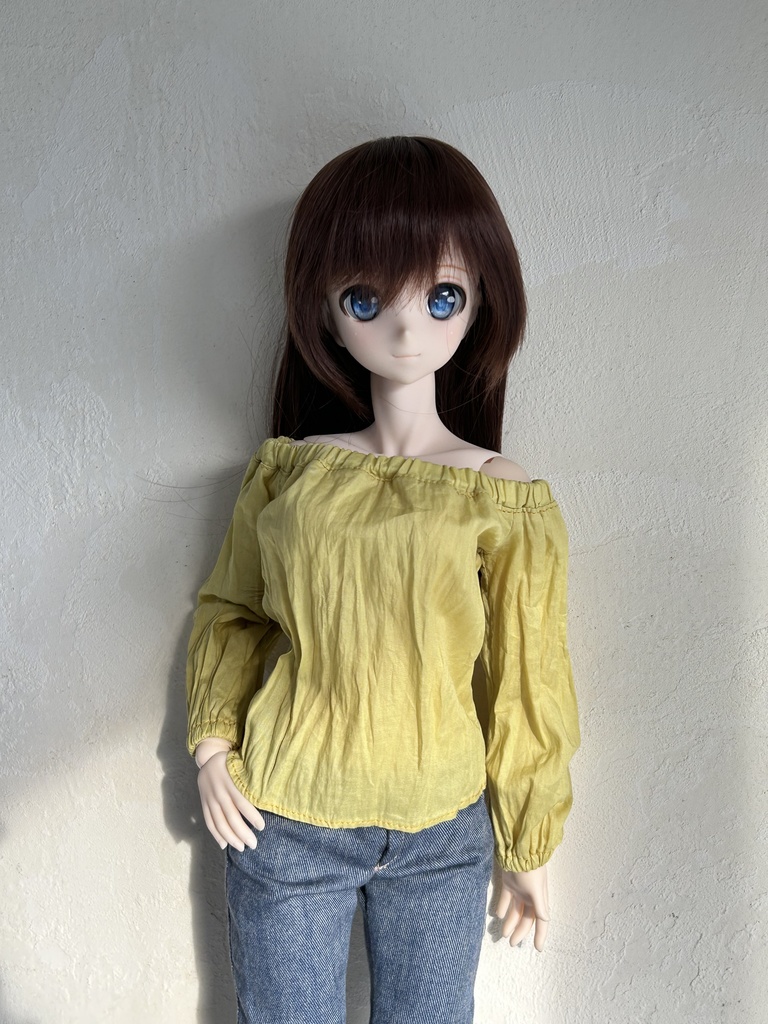60㎝ドール用、オフショルチュニック7分袖