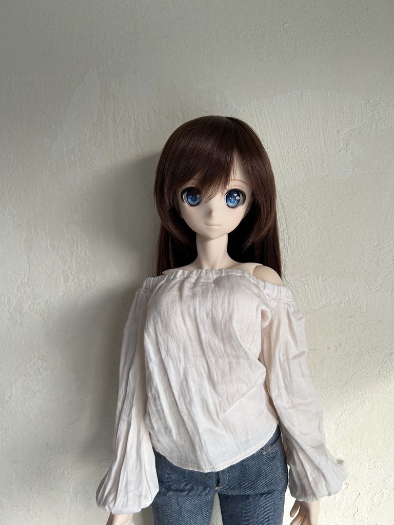 60㎝ドール用、オフショルチュニック7分袖