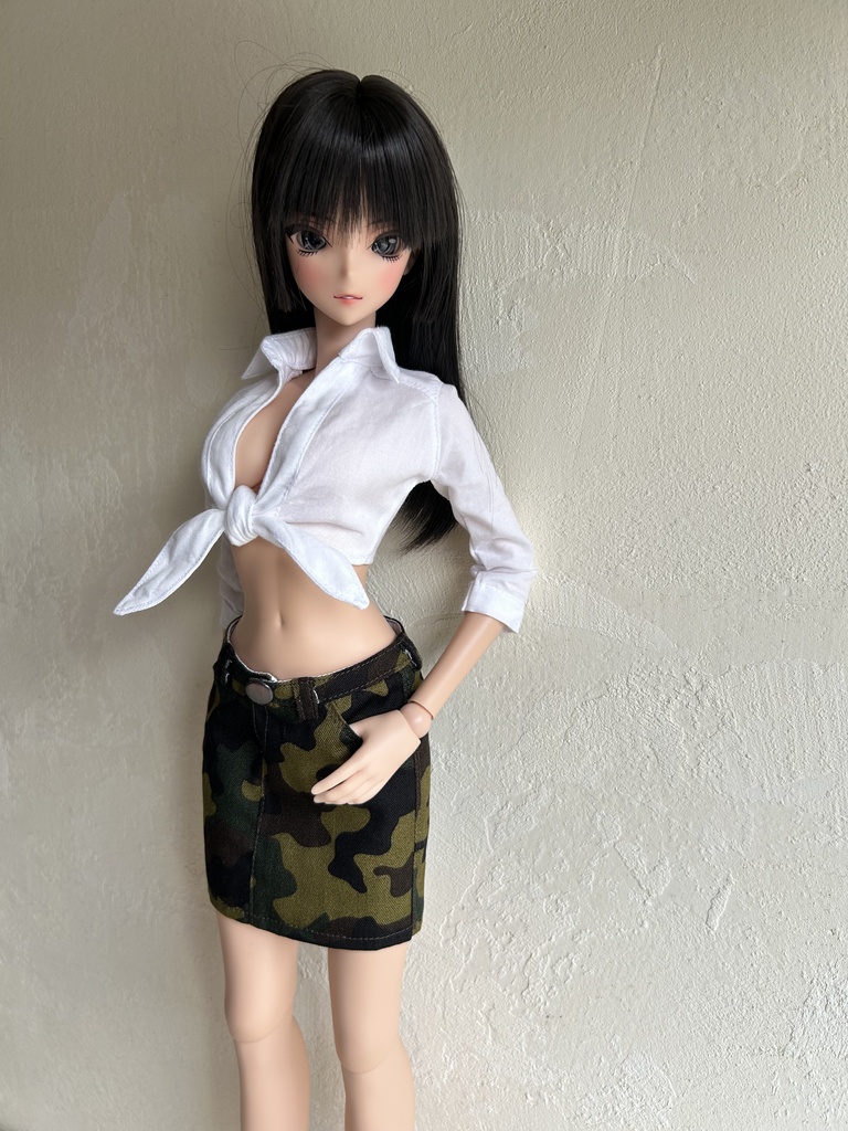 50〜60㎝ドールサイズの前開きシャツ