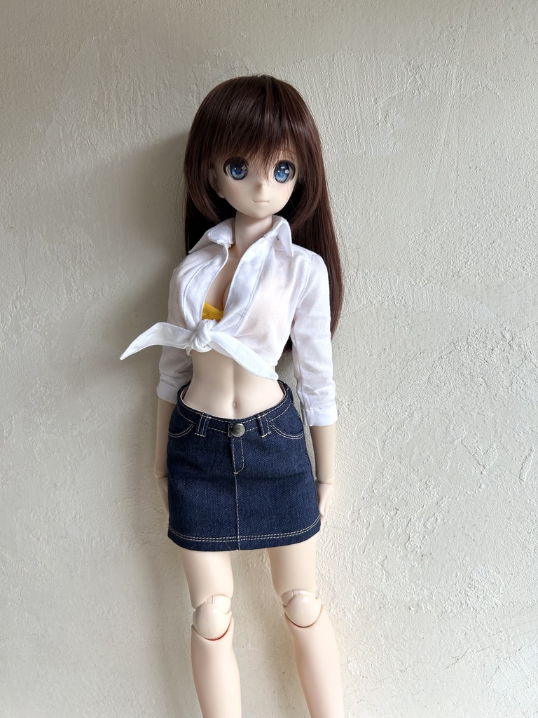 50〜60㎝ドールサイズの前開きシャツ