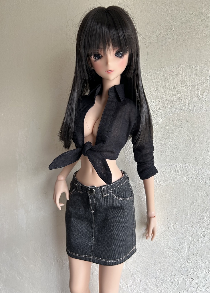 50〜60㎝ドールサイズの前開きシャツ