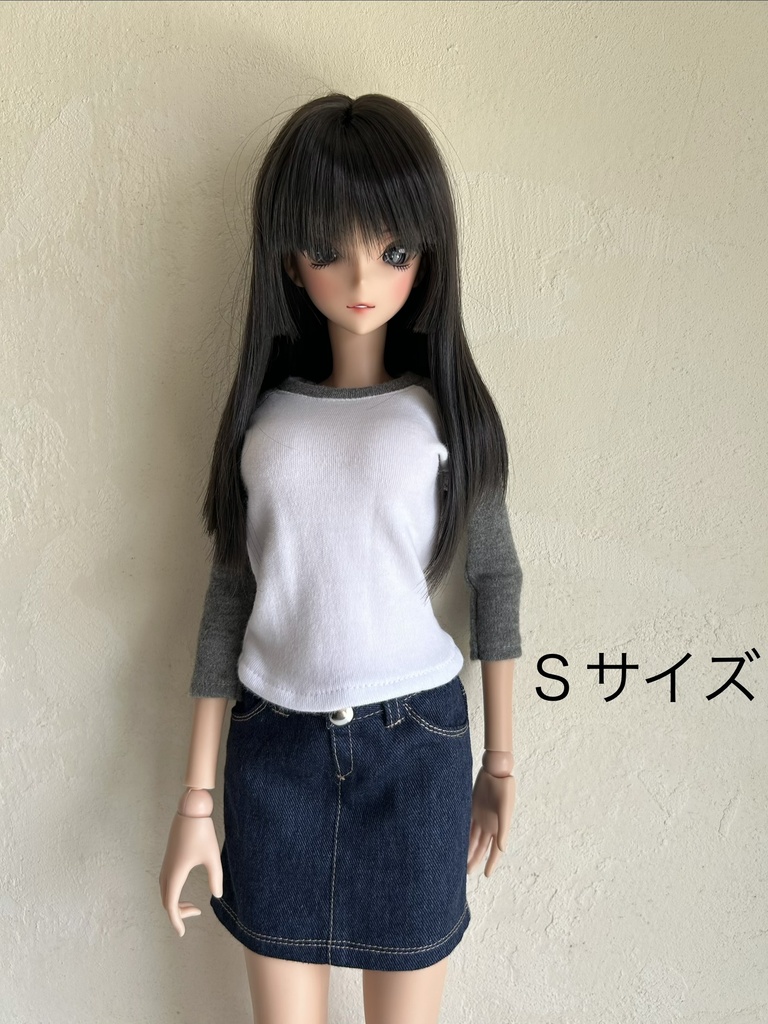 50〜60㎝ドールサイズのラグラン袖Tシャツ