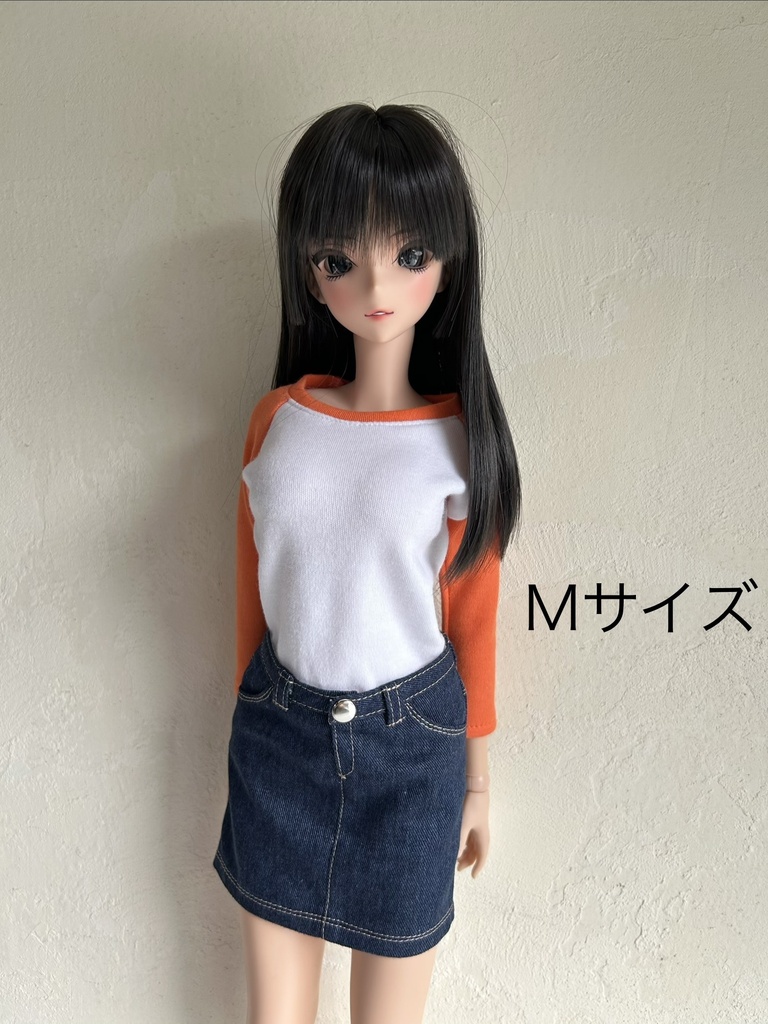 50〜60㎝ドールサイズのラグラン袖Tシャツ