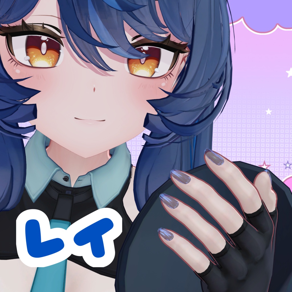 【8アバター対応】ネイルチップ/クリア・オーロラ