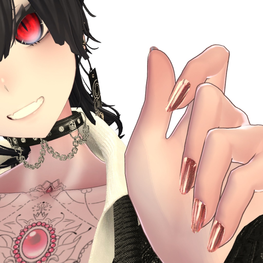 【8アバター対応】ネイルチップ/クリア・オーロラ