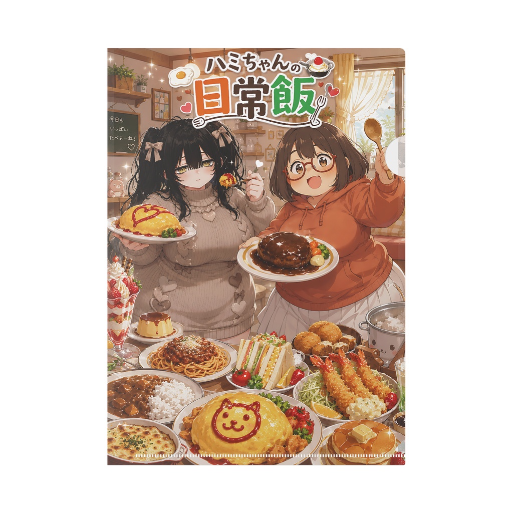 ハミちゃんの日常飯　A4クリアファイル　ハミちゃん＆ミルちゃん