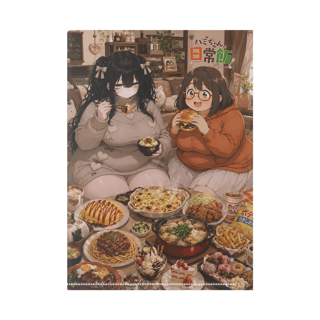 ハミちゃんの日常飯 A4クリアファイル ハミちゃん&ミルちゃん