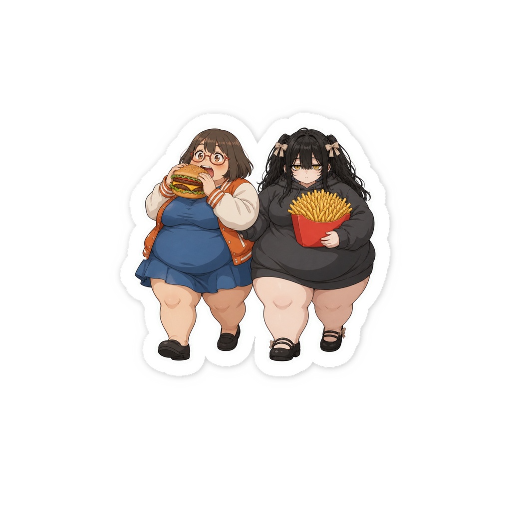 ハミちゃんの日常飯 ステッカー ハミちゃん&ミルちゃん