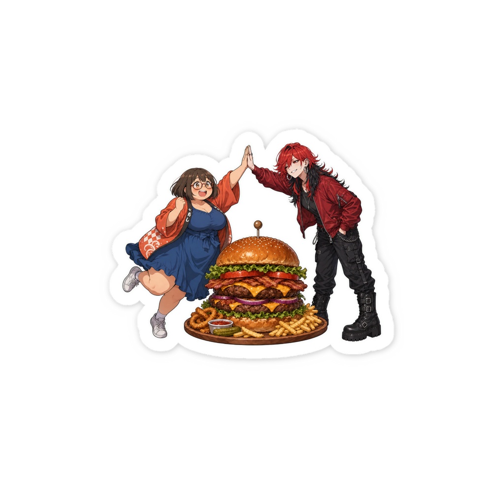 ハミちゃんの日常飯 ステッカー ハミちゃん&あくたん