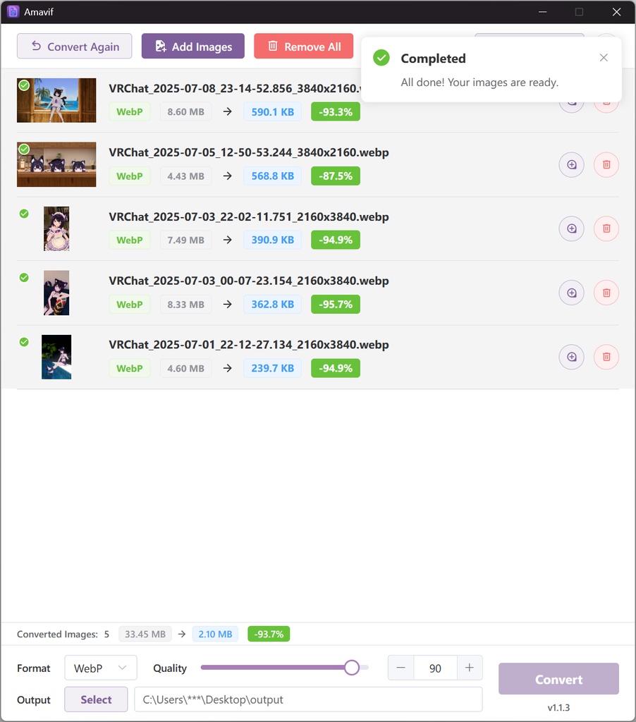 Amavif - フリーのWebP/AVIF変換アプリ