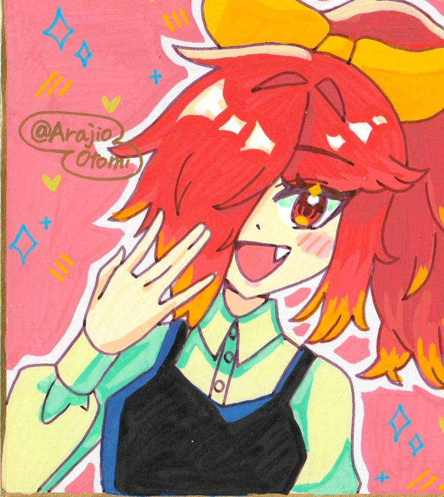 【アナログ原画】OC赤音ちゃん【アクリルマーカー】