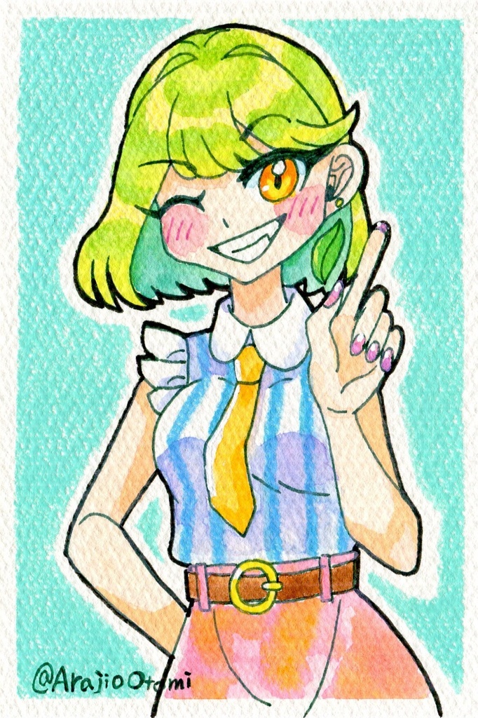 【アナログ原画】OCデフォルメイラスト6種【ポストカード】