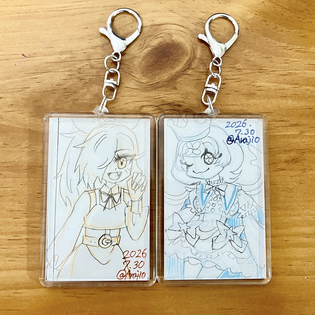 【アナログ原画】チェキサイズ原画キーホルダー2種