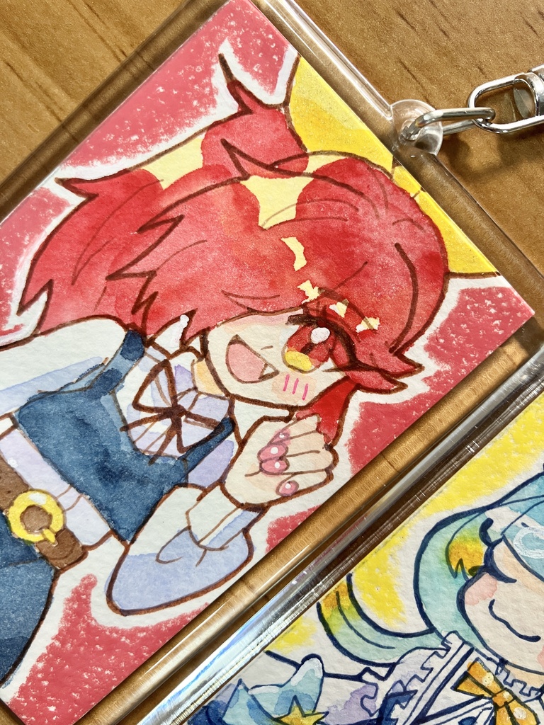 【アナログ原画】チェキサイズ原画キーホルダー2種