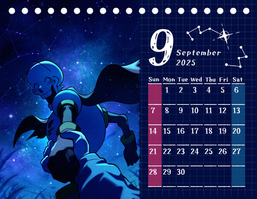 UNDERTALE Unofficial Calendar 2025