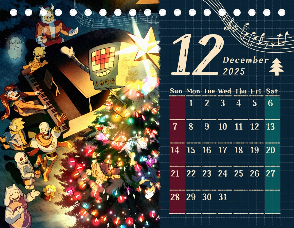 UNDERTALE Unofficial Calendar 2025