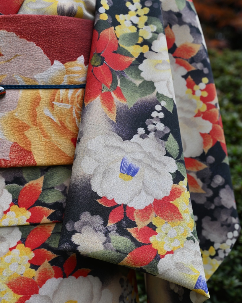 受注 : 白椿着尺反物