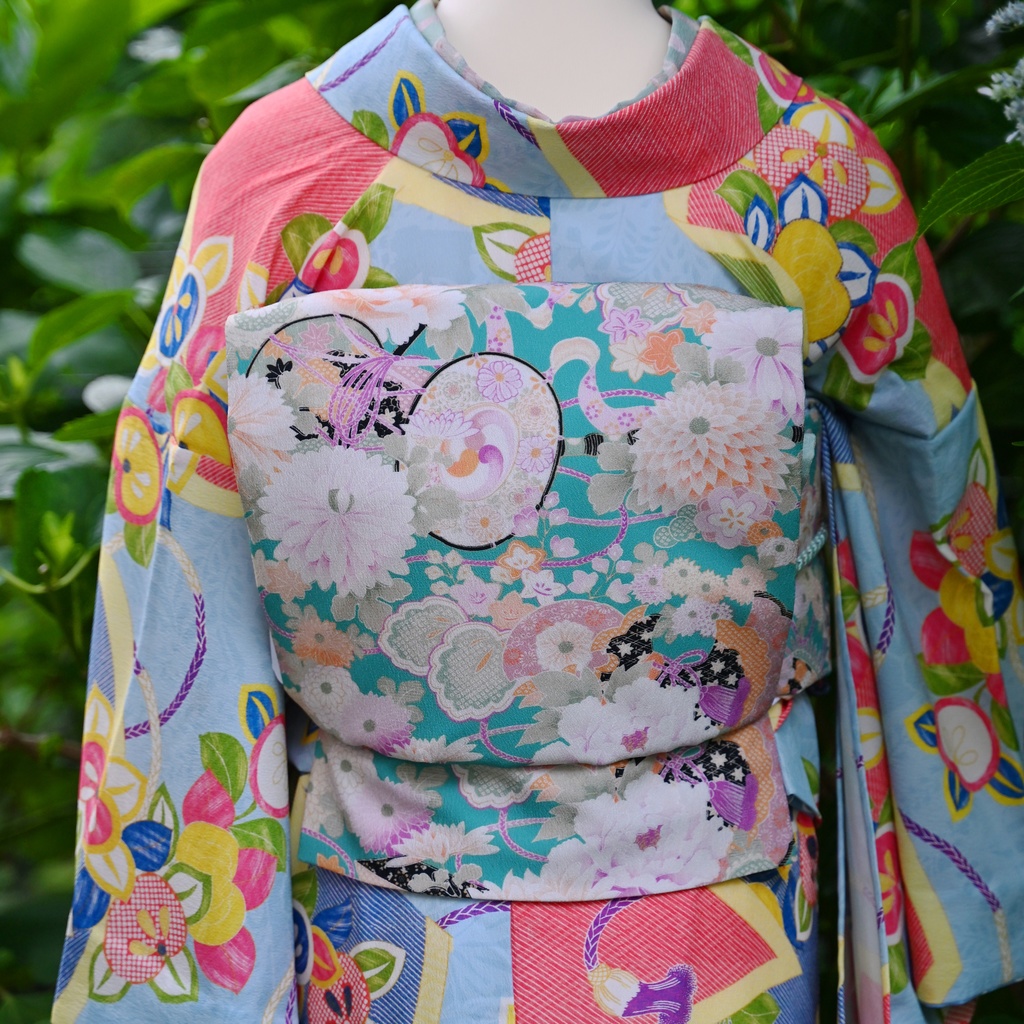 即納: 橘に御簾 小紋着物反物