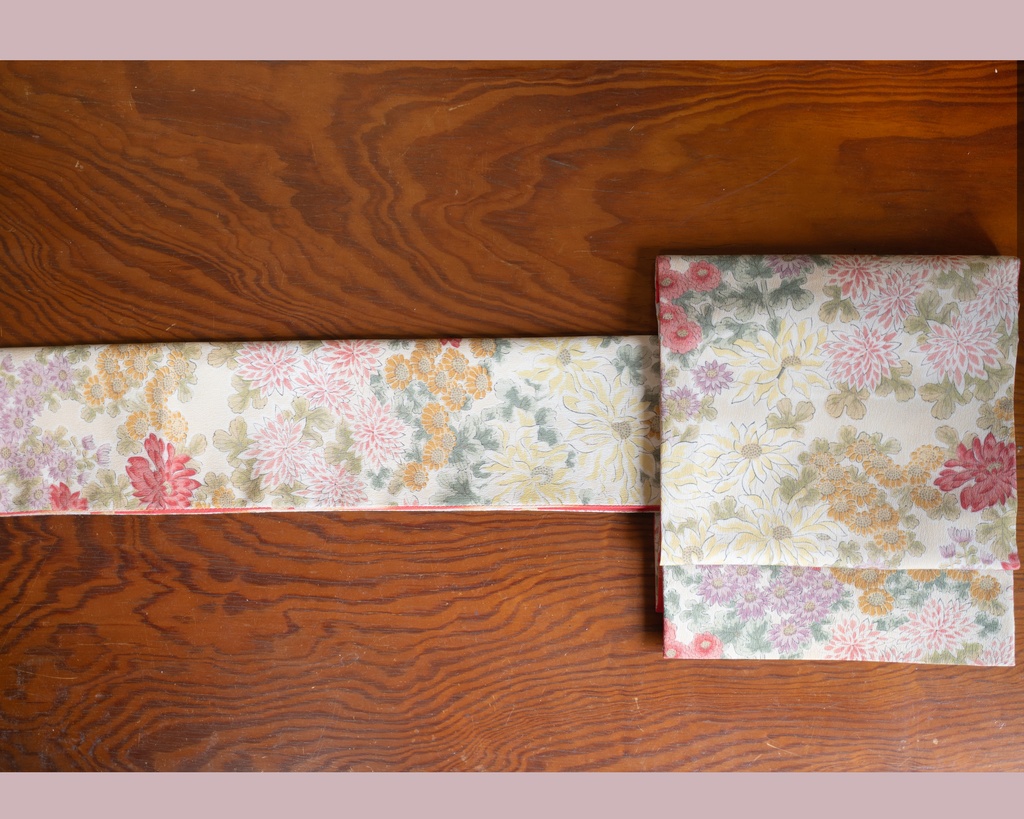 即納品「ダリアにおうむx秋尽の庭園」仕立て上がり昼夜帯