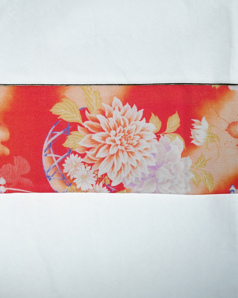 即納品「ダリアにおうむx秋尽の庭園」仕立て上がり昼夜帯