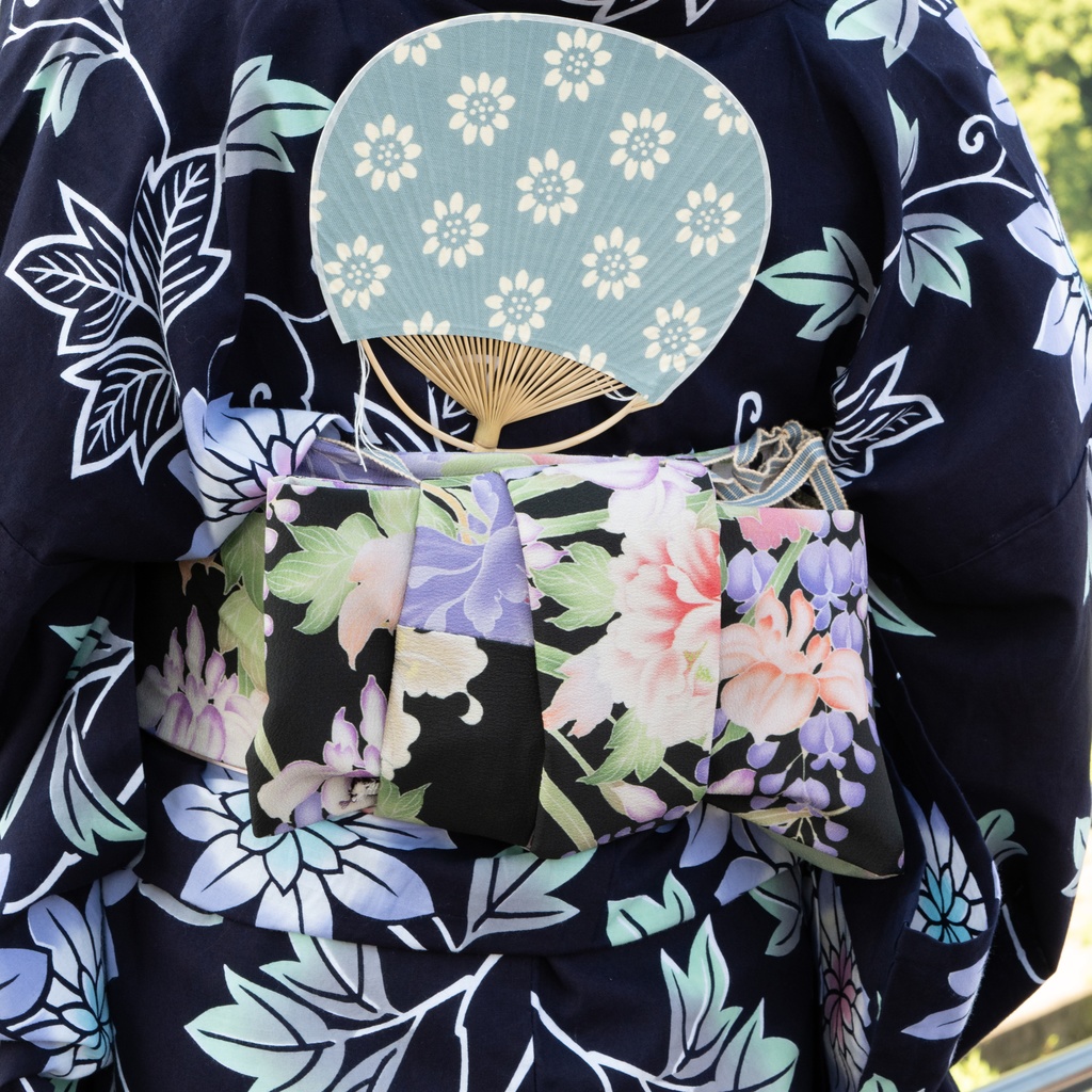 即納:「夏の移ろい」リバーシブル半幅帯 仕立て上がり