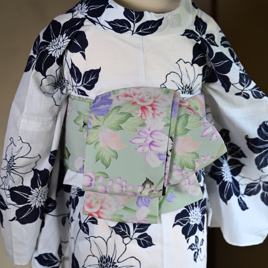 即納:「夏の移ろい」リバーシブル半幅帯 仕立て上がり