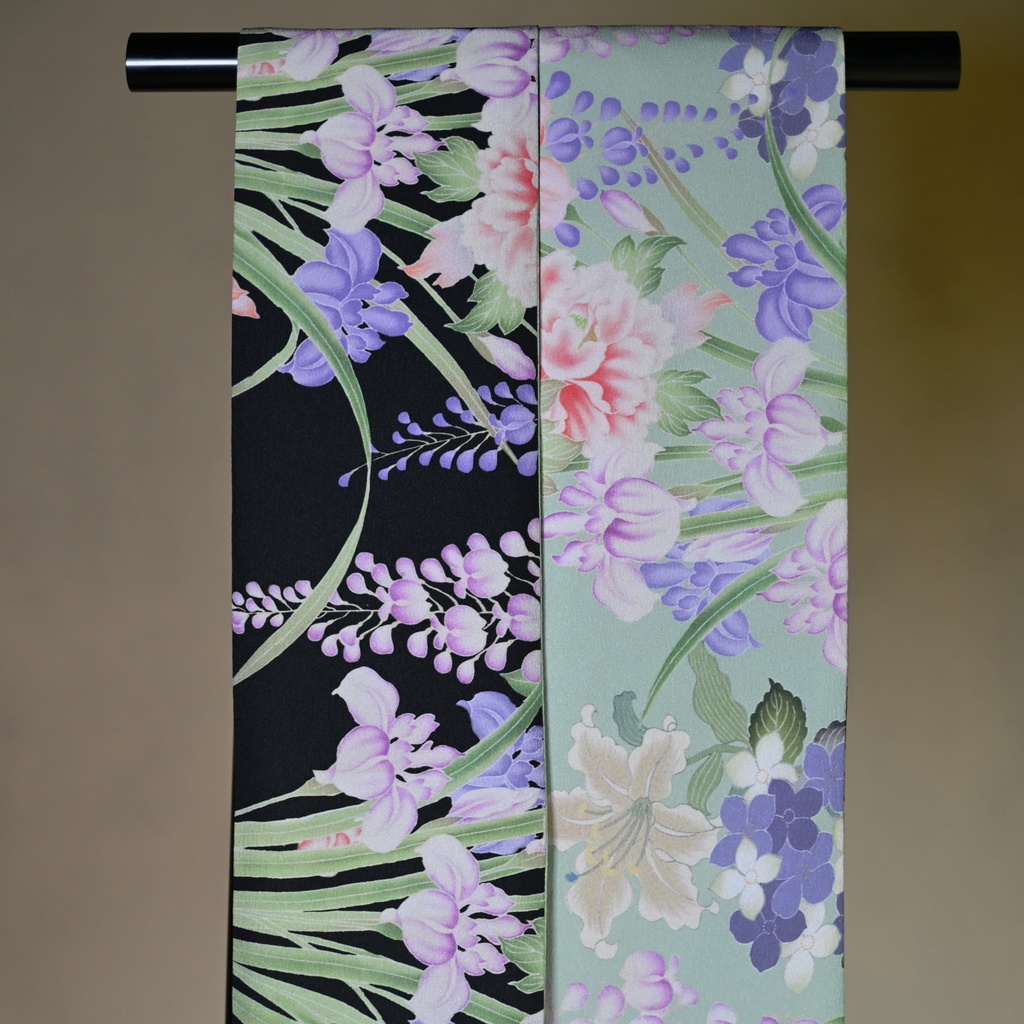 即納:「夏の移ろい」リバーシブル半幅帯 仕立て上がり