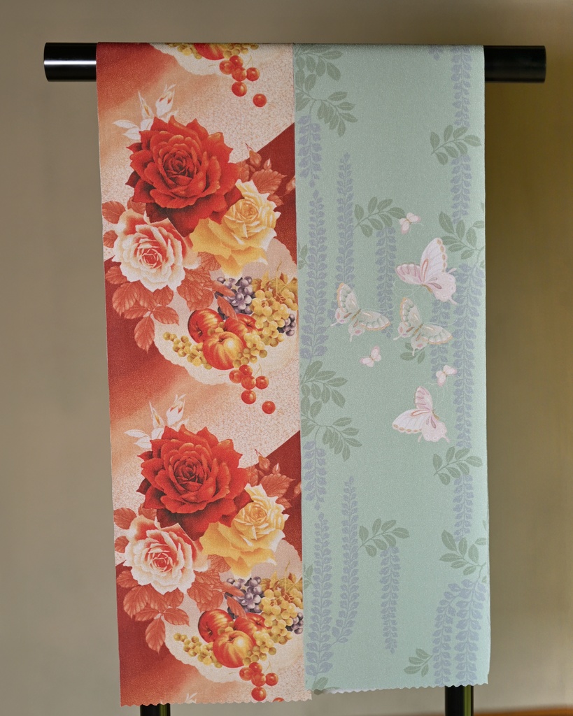 即納:半衿 藤に蝶